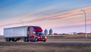 Semi Truck On the Rural Trans-Canada Highway